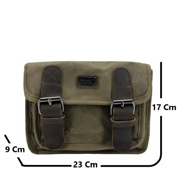 Ççs 31488 Mumlanmış Kanvas Postacı Askılı Omuz Çantası Kahve - 2