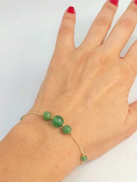 Aventurin Taşı Tasarım Bileklik (49854) - 3