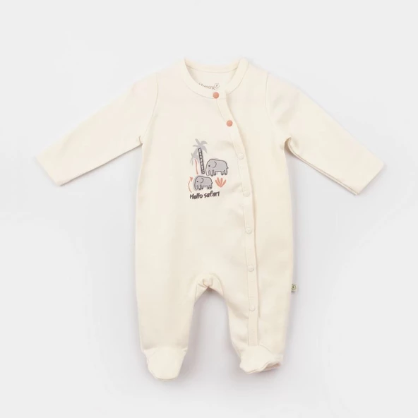 Bibaby Biorganic Hello Safari Newborn Bebek Tulum 60745 Ekru Kiremit