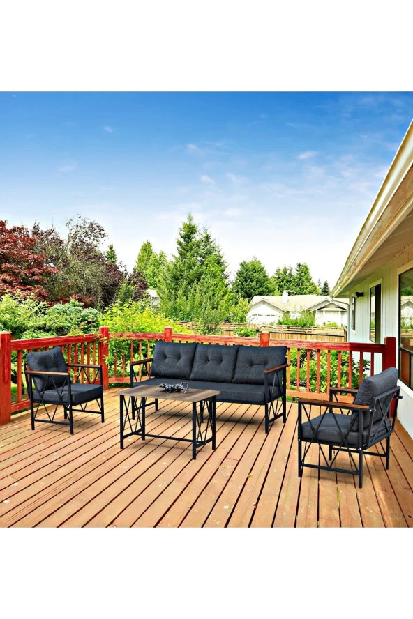 Sosyal Medya Dekorasyon 3+1+1 Balkon, Bahçe, Cafe Mobilyası