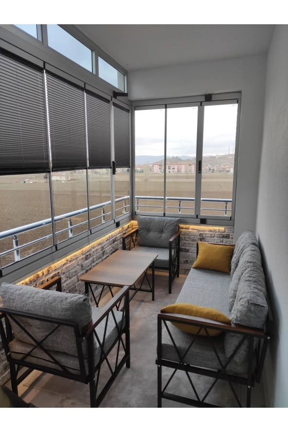 Sosyal Medya Dekorasyon Balkon Mobilyası, Bahçe, Cafe, Ofis Ve Her Yerde Kullanabileceğiniz 3+1+1 Takım