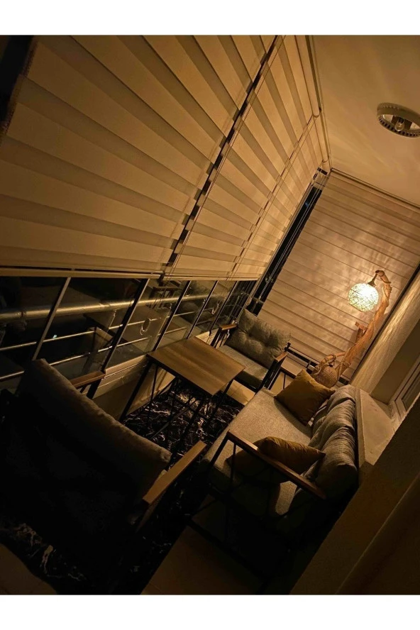 Sosyal Medya Dekorasyon Balkon Mobilyası, Bahçe, Cafe, Ofis Ve Her Yerde Kullanabileceğiniz 3+1+1 Takım - 2
