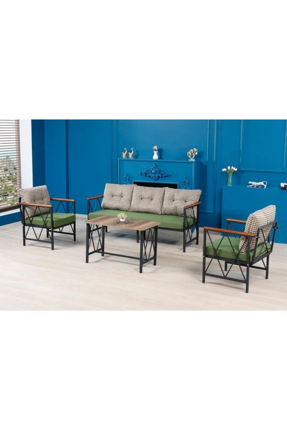 Sosyal Medya Dekorasyon 3+1+1 Balkon, Bahçe, Cafe Mobilyası - 7