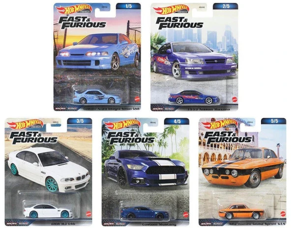 Hot Wheels Premium Fast and Furious C Case Set (956C)  HNW46 5'li Set