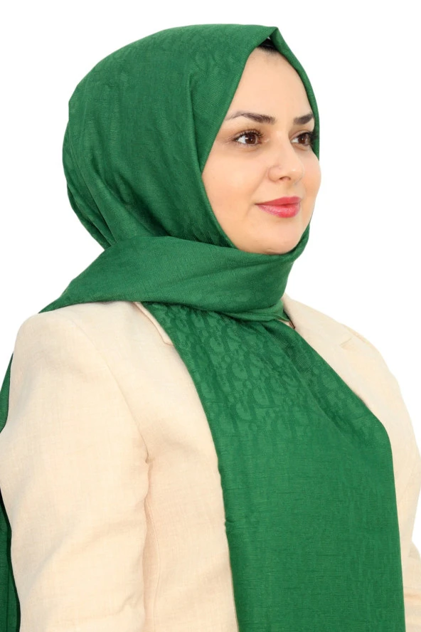 D Desen Jakarlı Pamuklu Şal EŞ5263-16 ürün görseli 1