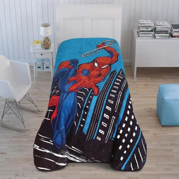 Spiderman Lisanslı Tek Kişilik Battaniye