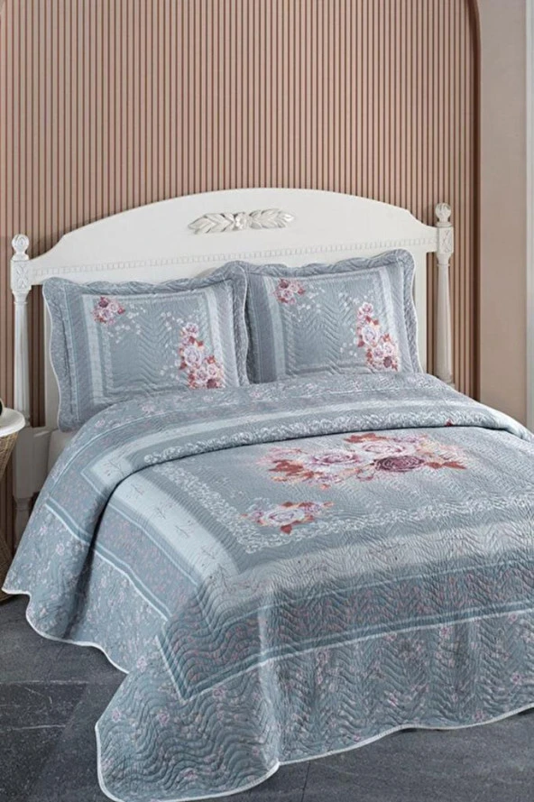 Rosabel Baskılı Kapitoneli Çift Kişilik Yatak Örtüsü ürün görseli