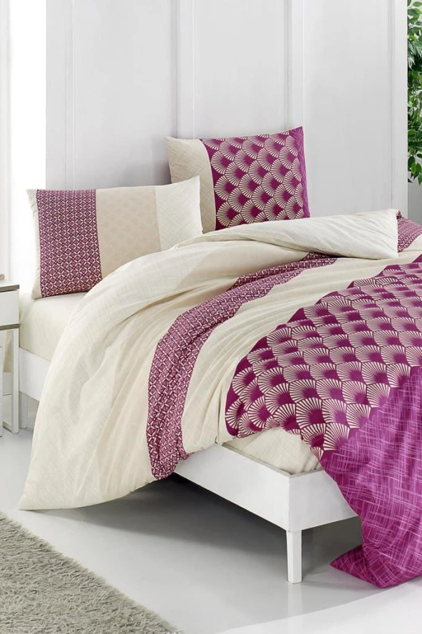 Taç Kristal Nil Light Collection Çift Kişilik Nevresim Takımı Mürdüm - 1