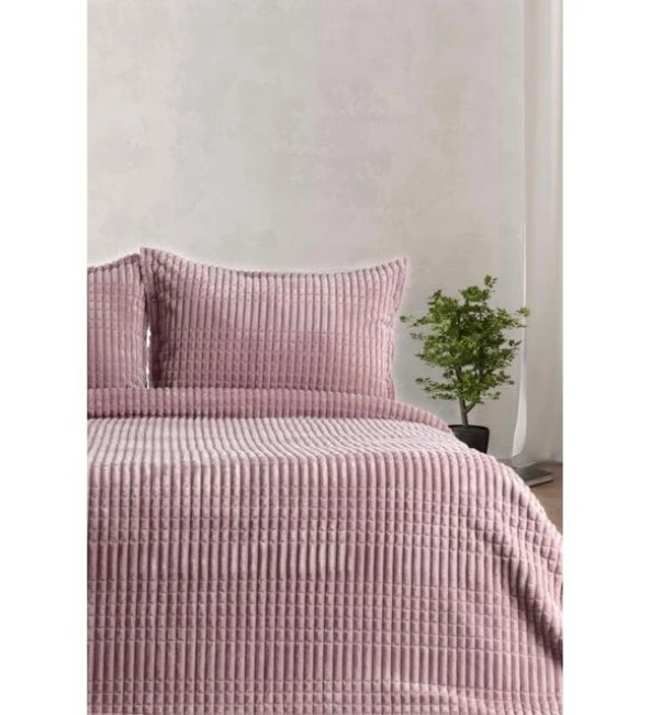 Merinos Modern Line Tek Kişilik Battaniye Seti Pudra