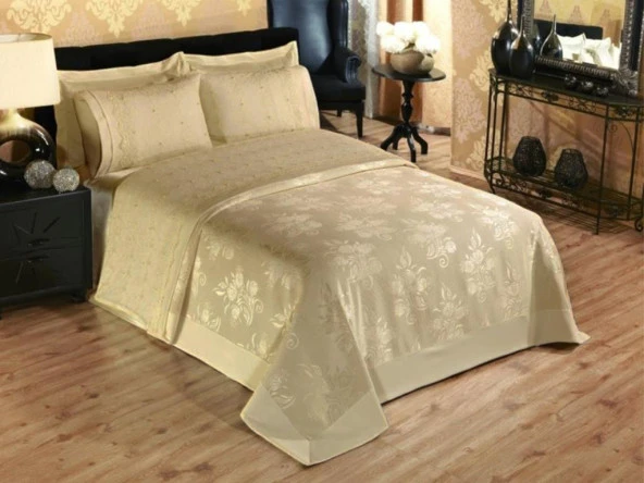 Fransız Güpürlü İncili Pike Seti 3 Parça Cappucino ürün görseli