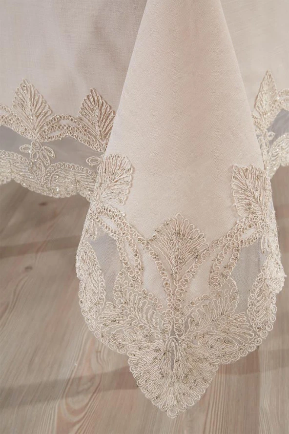 Midye Masa Örtüsü Takımı 18 Parça Cappucino - Resim 4