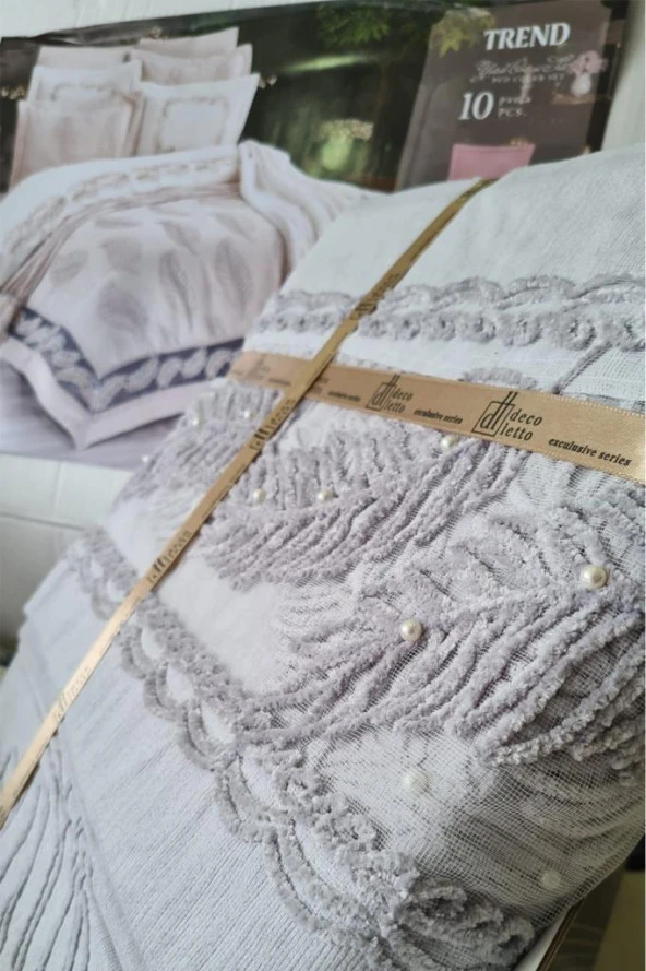 Çeyizdiyarı Trend 10 Parça Gelin Seti Gri - Resim 3