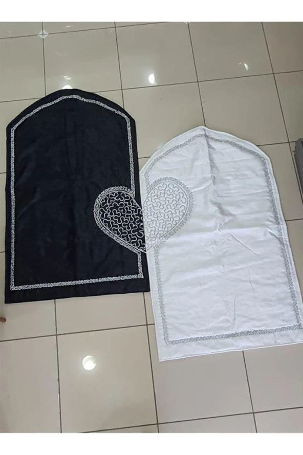 Çeyizdiyarı Sevda Kadife 2'li Seccade Takımı Siyah Gümüş ürün görseli