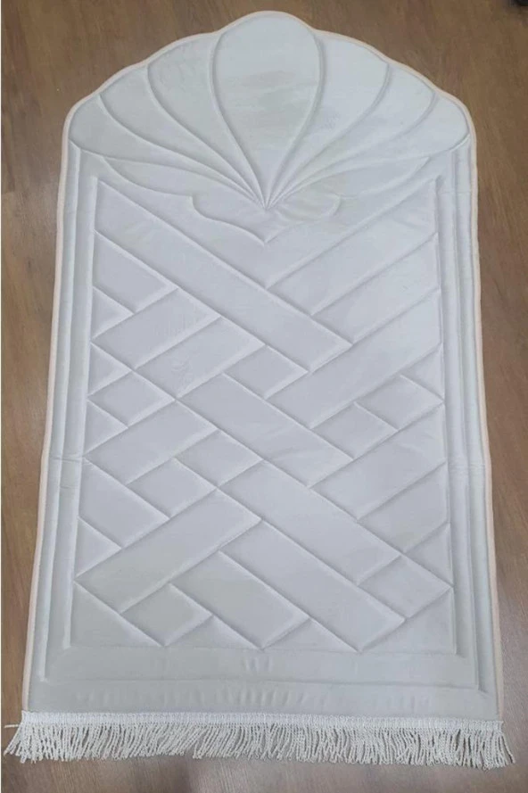 Çeyizdiyarı Saliha Kadife Dolgulu Seccade Açık Gri ürün görseli