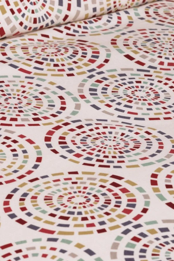 Çeyiz Diyarı Vivi Çift Kişilik Lastikli Çarşaflı Nevresim Takımı Kırmızı - Resim 3