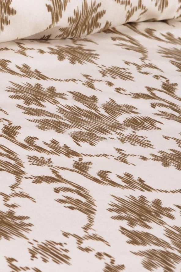 Çeyiz Diyarı Mary Çift Kişilik Lastikli Çarşaflı Nevresim Takımı Bej - Resim 3