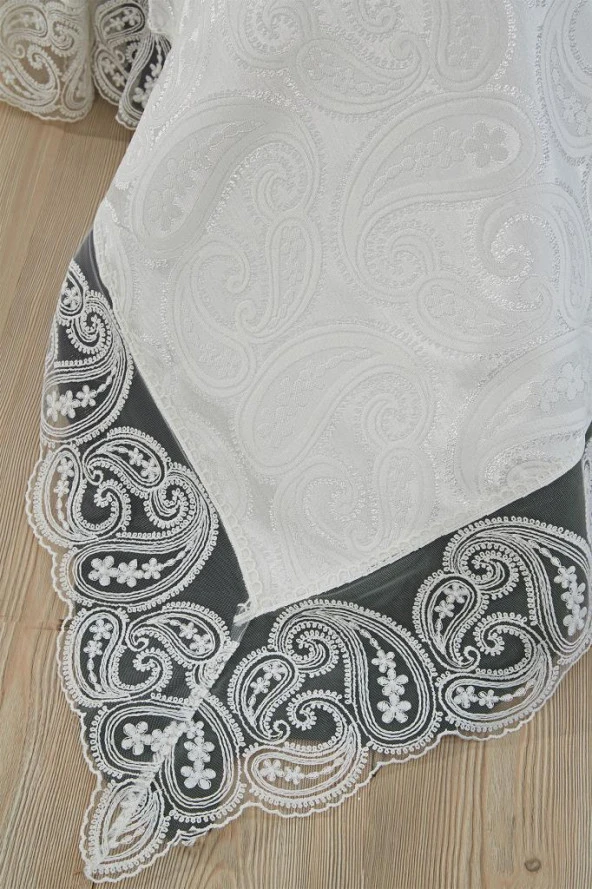 Çeyiz Diyarı Şal 7 Parça Gelin Seti Krem - Resim 3