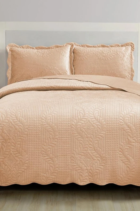 Sevda Mikro Soft Çift Kişilik Yatak Örtüsü Bej ürün görseli