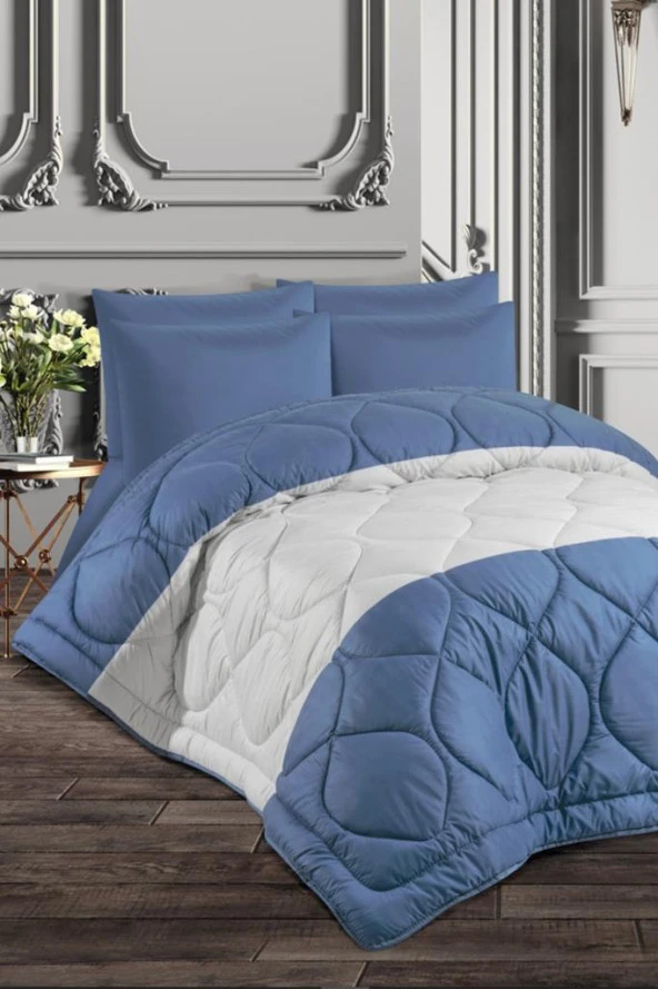 Comfort Uyku Seti Ve Yatak Örtüsü Çift Kişilik Mavi
