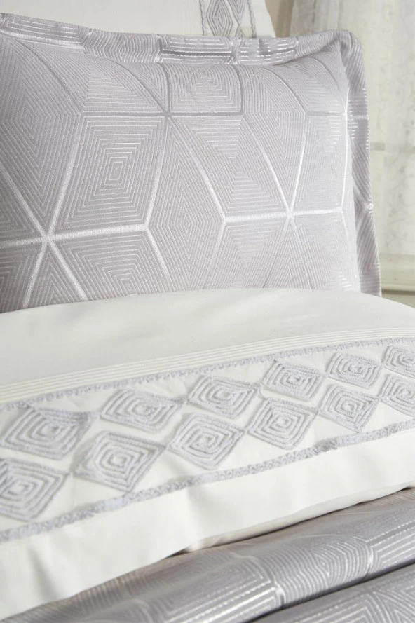 Çeyiz Diyarı Verona 7 Parça Gelin Seti Gri - Resim 5