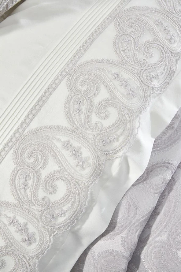 Çeyiz Diyarı Şal 7 Parça Gelin Seti Gri - Resim 7