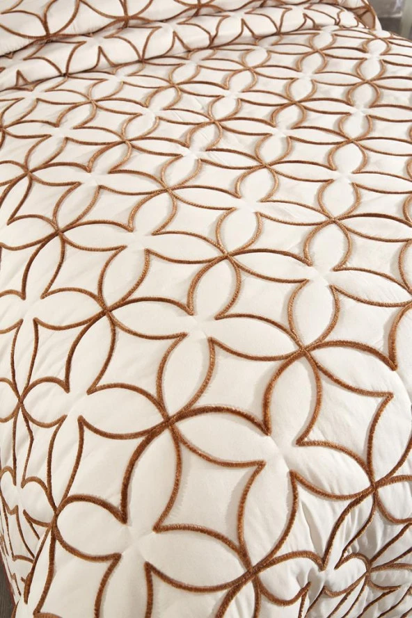 Parolin Tek Kişilik Kapitoneli Yatak Örtüsü Bej - Resim 4