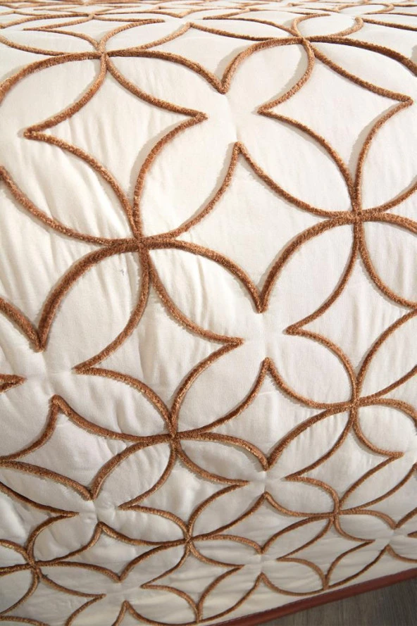 Parolin Tek Kişilik Kapitoneli Yatak Örtüsü Bej - Resim 6