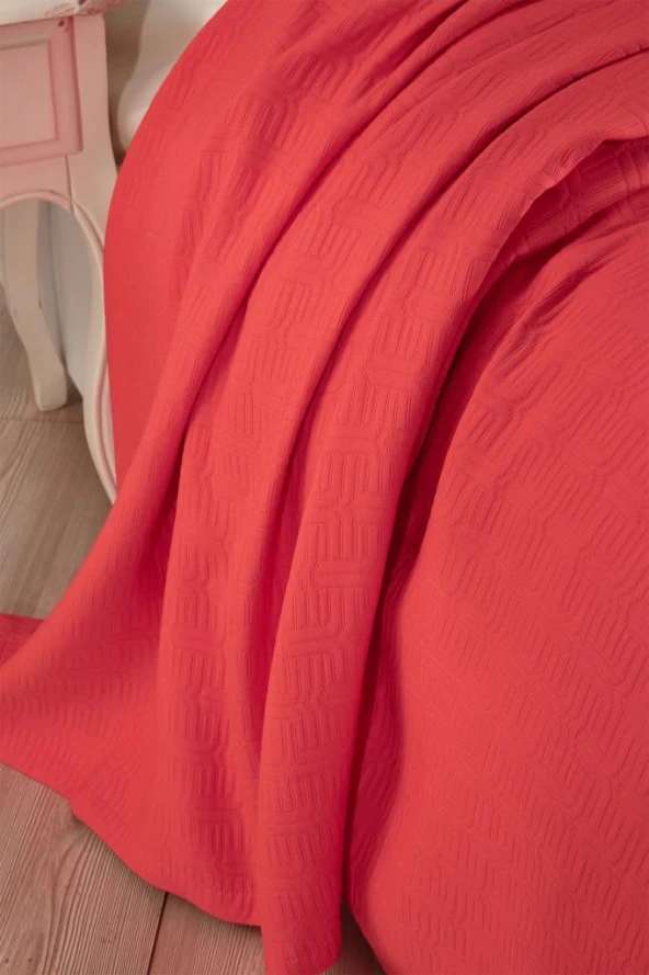 Drop Çift Kişilik Yatak Örtüsü Nar Çiçeği - Resim 5