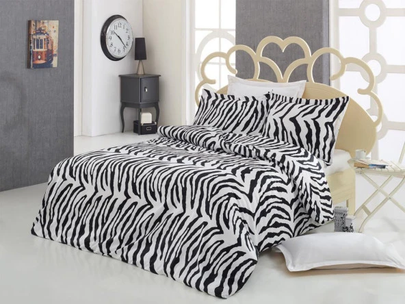 Çeyiz Diyarı Zebra Pamuk Saten Çift Kişilik Nevresim Takımı - 1