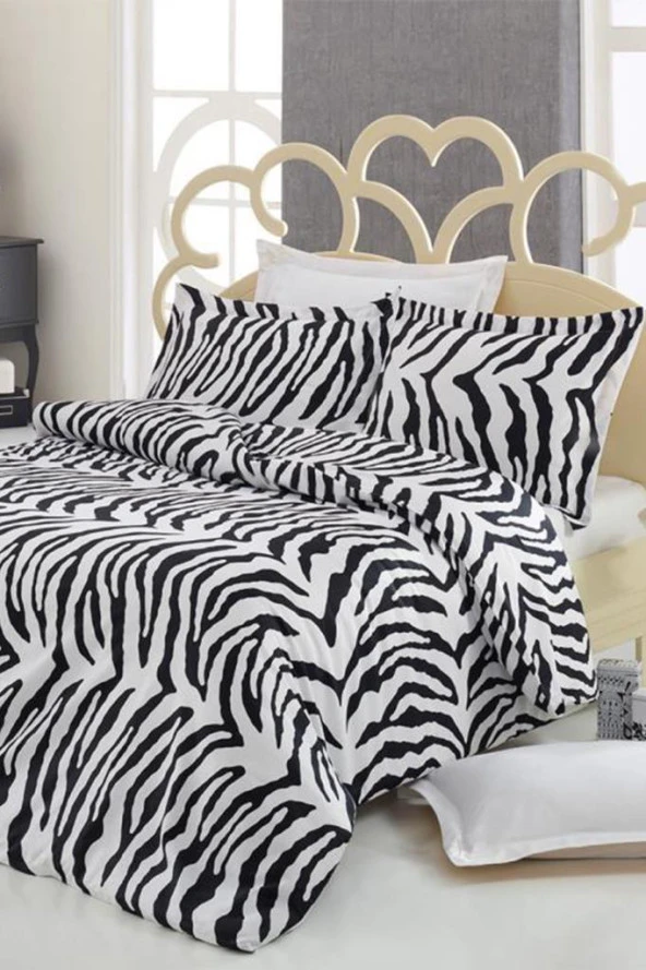 Çeyiz Diyarı Zebra Pamuk Saten Çift Kişilik Nevresim Takımı - 2