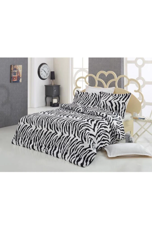 Çeyiz Diyarı Zebra Pamuk Saten Çift Kişilik Nevresim Takımı - 4
