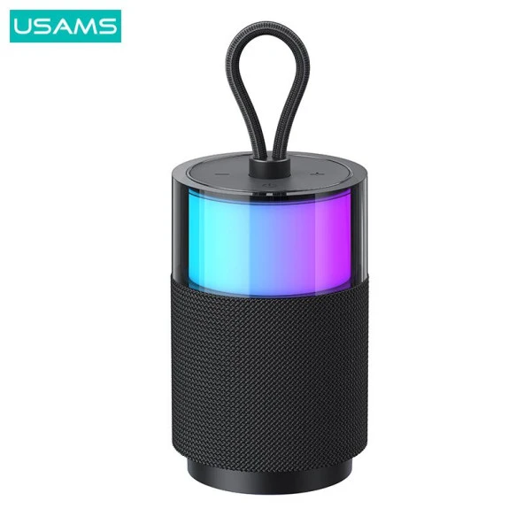 Usams Şarjlı Taşınabilir RGB Renkli BT5.3 USB/AUX/SD 360 Derece Stereo Bluetooth Hoparlör YX012