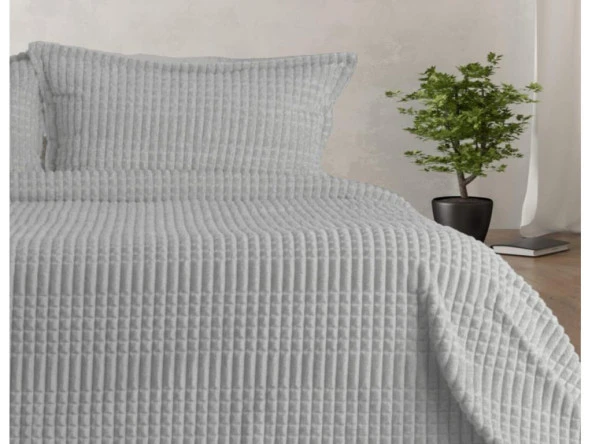 Merinos Modern Line Çift Kişilik Battaniye Seti Gri