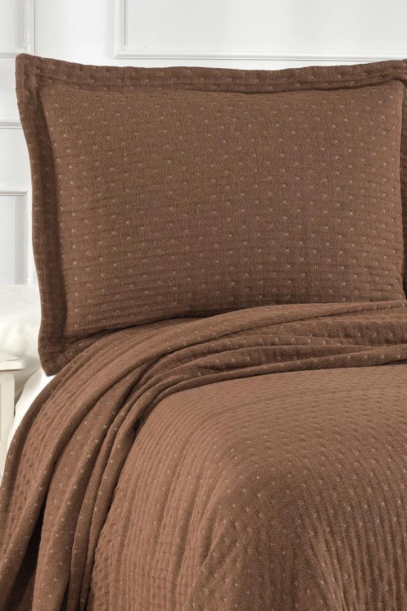 Polen Çift Kişilik Yatak Örtüsü Kiremit - Resim 3