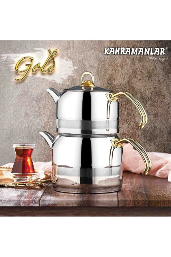 Kahramanlar Enza Orta Gold 1018-g Çaydanlık - 2