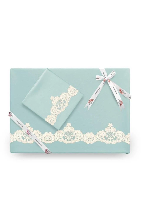 Çeyiz Diyarı Fransız Güpürlü Servella Nevresim Takımı Nil Yeşili ürün görseli