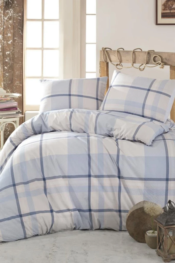 Taç Kristal Sava Light Collection Çift Kişilik Nevresim Takımı Mavi ürün görseli