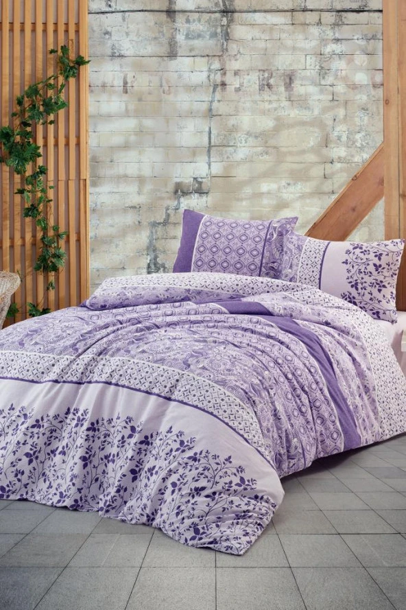 Taç Kristal Kayla Light Collection Çift Kişilik Nevresim Takımı Lila