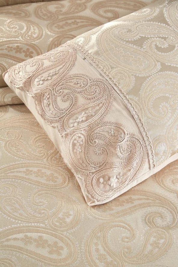 Çeyiz Diyarı Şal 6 Parça Pike Takımı Pudra - Resim 6