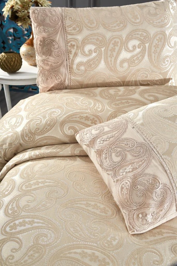 Çeyiz Diyarı Şal 6 Parça Pike Takımı Pudra - Resim 7