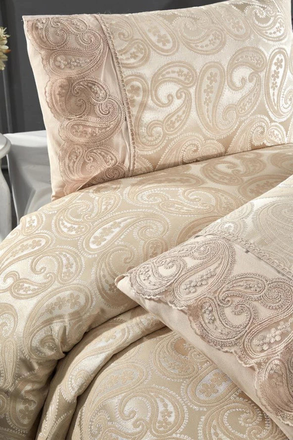 Çeyiz Diyarı Şal 6 Parça Pike Takımı Pudra - Resim 8