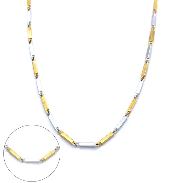 Çelik Zincir Altın Kaplama Çift Renk Erkek Model - ZN-226 ürün görseli