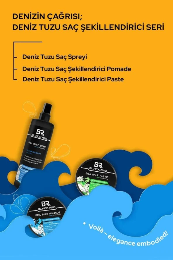 Black Red Sea Salt Spray Orta Tutuşlu Hacimlendirici Anti UV Deniz Tuzu Saç Spreyi 200 Ml - 3