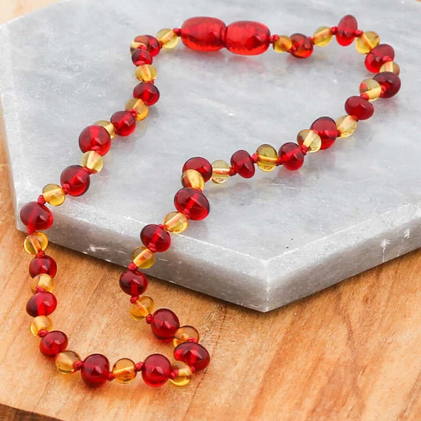 Bebek Damla Kehribar Diş Kolye - Resim 4