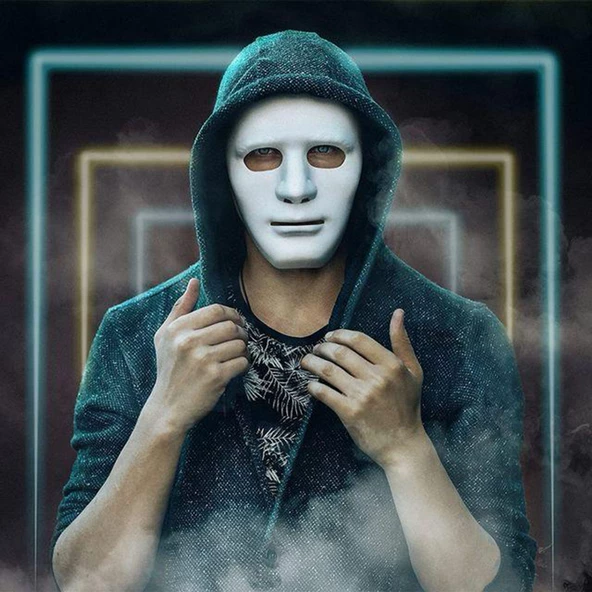 Beyaz Renk Dans Maskesi 18x19 cm - Resim 2