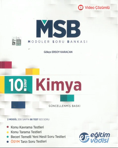 Eğitim Vadisi 10. Sınıf Kimya Modüler Soru Bankası
