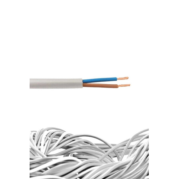 Öznur 2x0,75 TTR Kablo 25 Metre Beyaz Renk H05VV-F