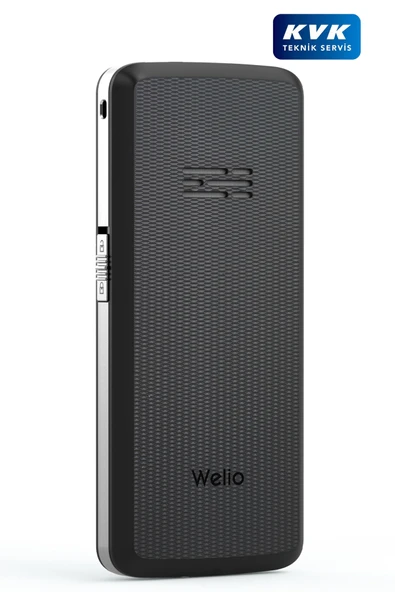 Welio WKey T100 Kamerasız Asker/Yaşlı Tuşlu Cep Telefonu Siyah/Gümüş - 2
