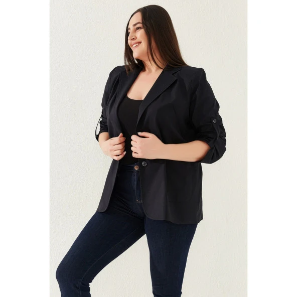 %100 Cotton Büyük Beden Ceket - 4