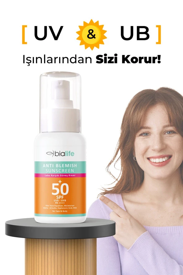 Suya Dayanıklı Leke Karşıtı Güneş Kremi SPF 50+ 2'li SET - Bialife - 3